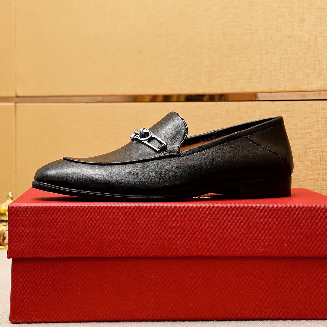 Men's shoes 💰480 💐[Ferragamo/Ferragamo] (high-end Niuli) New 🐲Ferragamo* Ferragamo classic formal leather shoes! The upper is made of imported first-layer cowhide and the upper is made of comfortable first-layer cowhide leather lining! Original wear-resistant rubber outsole! High quality products! Code number 38-44 (45🉑️customized)